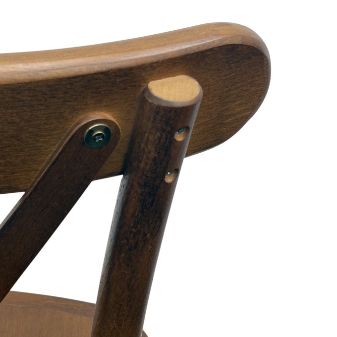 Dark Cross Back Wooden Chairs