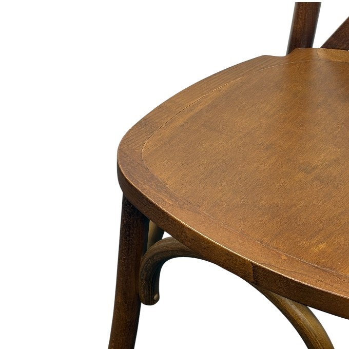Dark Cross Back Wooden Chairs