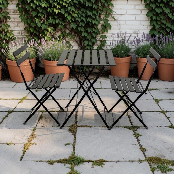 Sabbath Black 3-Piece Bistro Set Sabbath Black 3-Piece Bistro Set - BE Furniture Sales