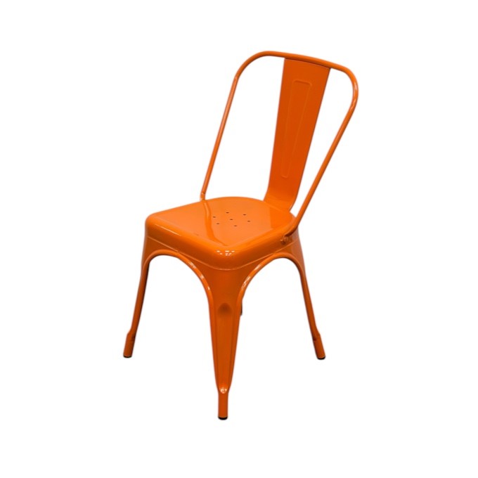 Orange Industrial Tolix Chair Orange Industrial Tolix Chair