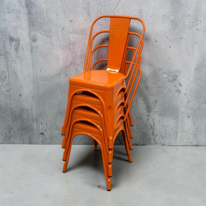 Orange Industrial Tolix Chair Orange Industrial Tolix Chair