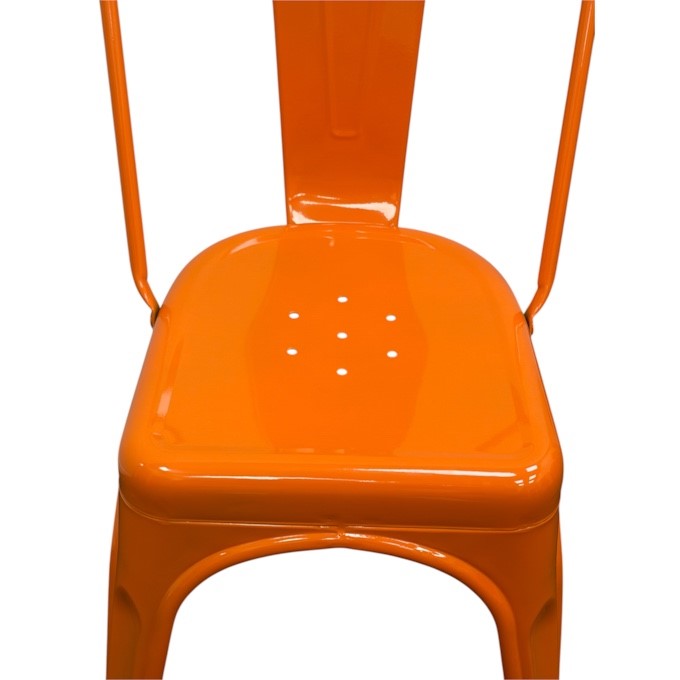 Orange Industrial Tolix Chair Orange Industrial Tolix Chair