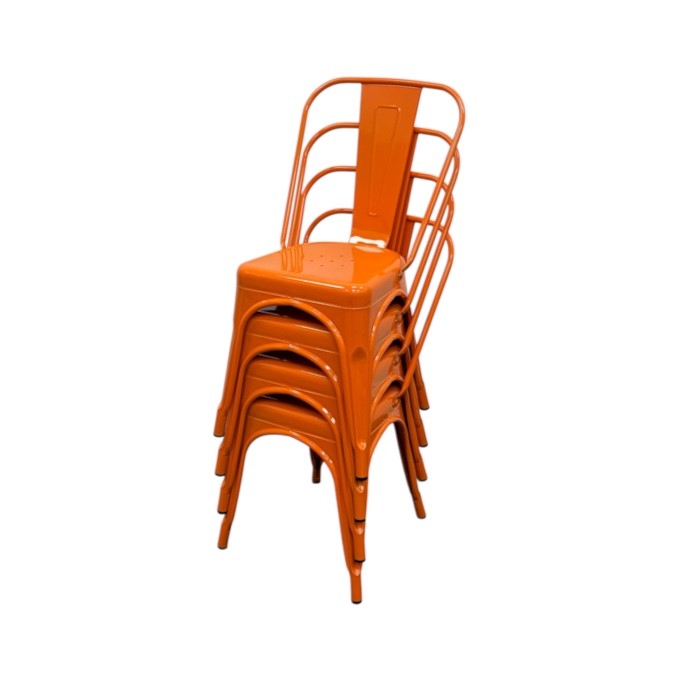 Orange Industrial Tolix Chair Orange Industrial Tolix Chair