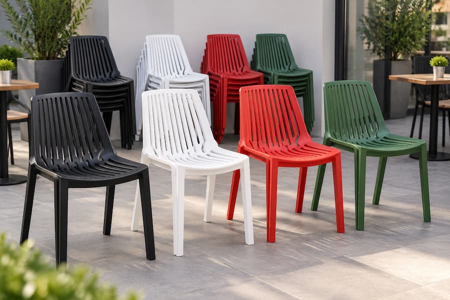 Plastic Stacking Chairs Now In Stock For Cafes, Venues and Gardens - BE Furniture Sales