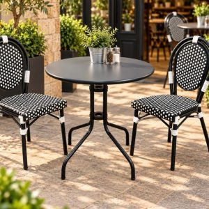 Black Steel Bistro Table - BE Furniture Sales