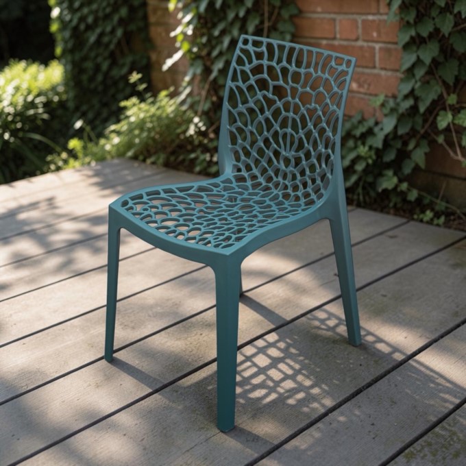 Teal Plastic Stacking Web Chair Teal Plastic Stacking Web Chair - BE Furniture Sales