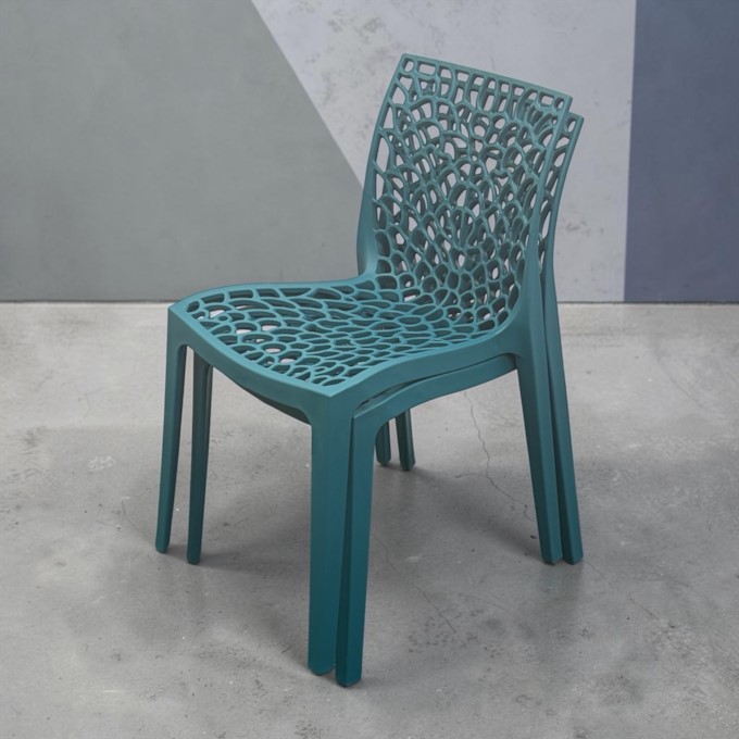 Teal Plastic Stacking Web Chair Teal Plastic Stacking Web Chair