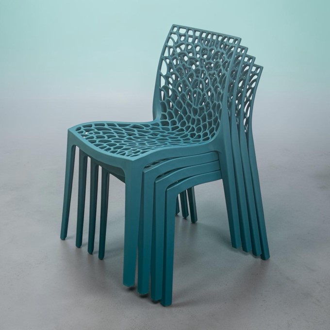 Teal Plastic Stacking Web Chair Teal Plastic Stacking Web Chair