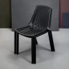 Black Slatted Plastic Stacking Chair Black Slatted Plastic Stacking Chair