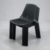 Black Slatted Plastic Stacking Chair Black Slatted Plastic Stacking Chair