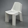 White Slatted Plastic Stacking Chair White Slatted Plastic Stacking Chair