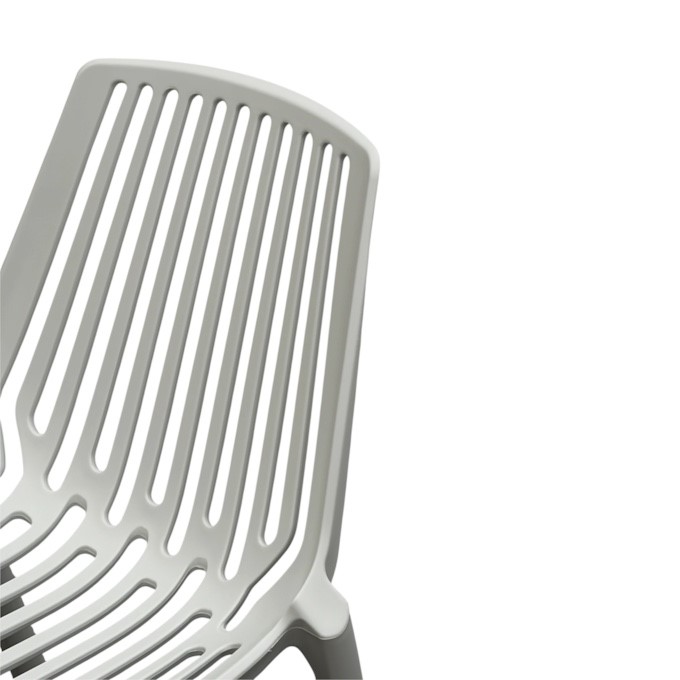 White Slatted Plastic Stacking Chair