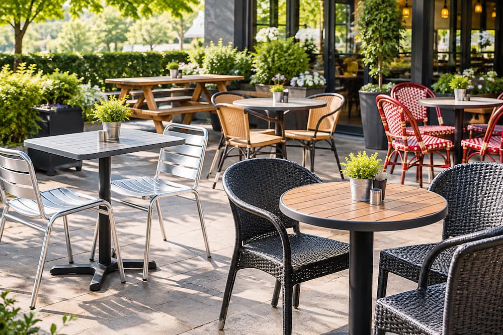 Seasonal Commercial Outdoor Café Tables & Chairs - BE Furniture Sales