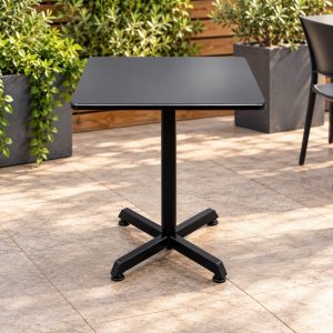 Black Pedestal Bistro Table - BE Furniture Sales