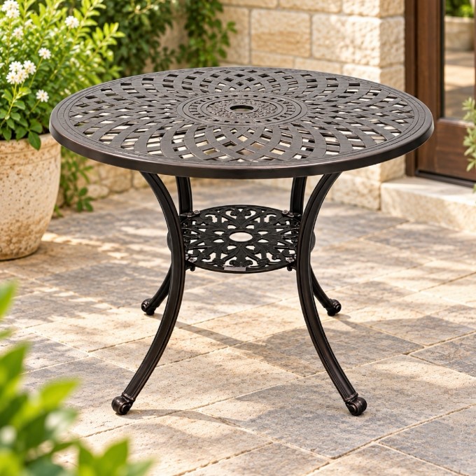 Cast Aluminium Garden Table - BE Furniture Sales
